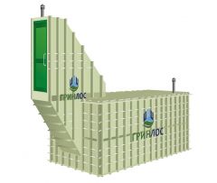 Пластиковый погреб ГРИНЛОС Погреб 1500*1500*2000 с вертикальным боковым входом с подъемом